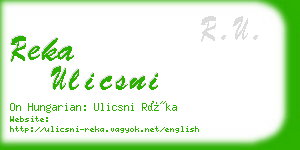 reka ulicsni business card